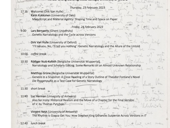 g e n e t i c n a r r a t o l o g y workshop programme