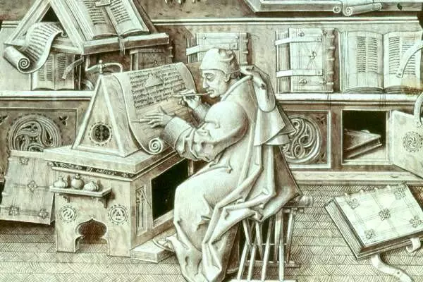 Jean Miélot a scribe at work